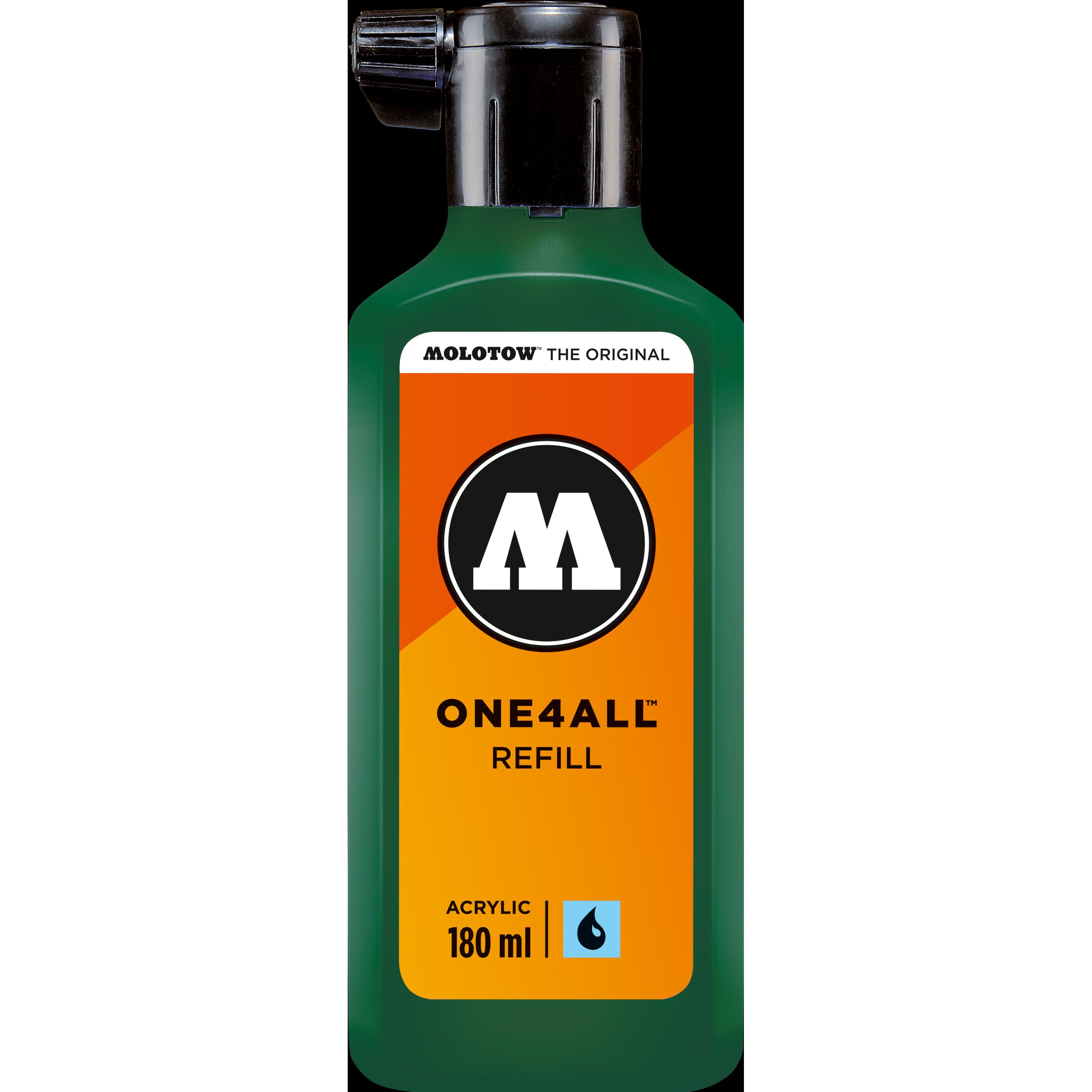 Molotow, Ersatzpatrone, Nachfülltinte One4All für Permanentmarker 180ml mister green (Nachfülleinheit, Grün)