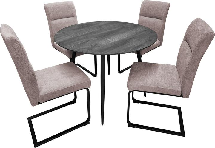 Produktbild HTI-Living Sitzgruppe Liron Tisch und 4 Schwingstühle Cappuccino (MDF)