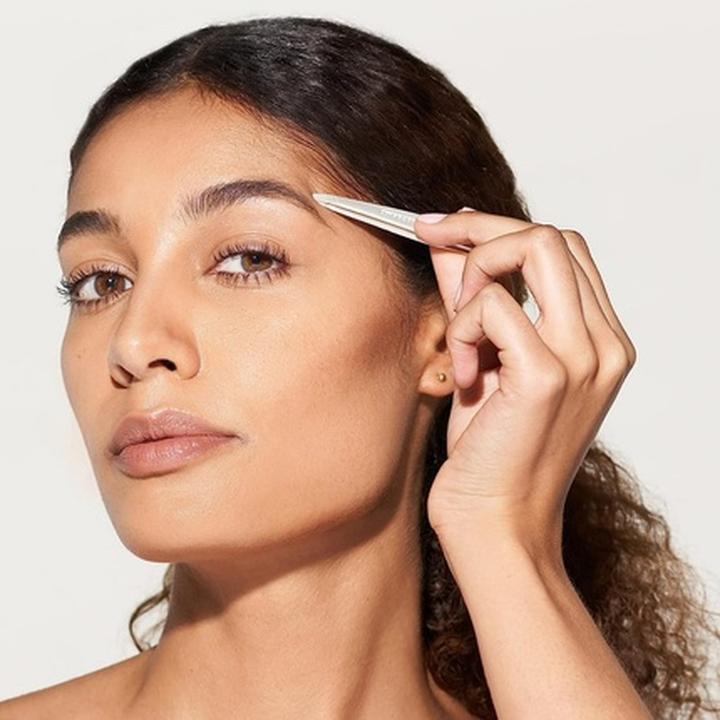 Actual product image Tweezerman Platinum Silver Slant Tweezer