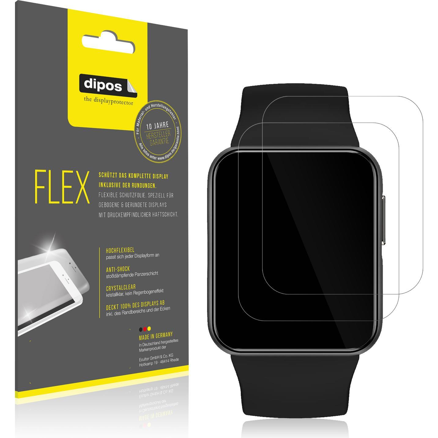 Dipos Displayschutzfolie Full-Cover 3D, Smartwatch Schutzfolie, Transparent