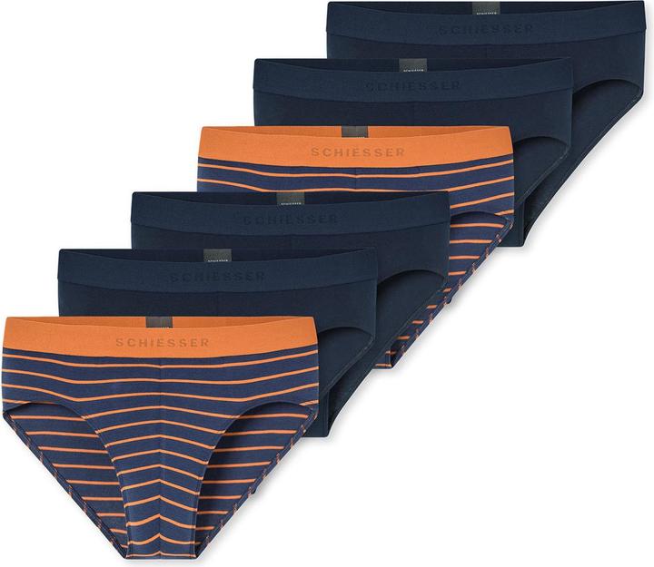 blau-orangegestreift, Dunkelblau