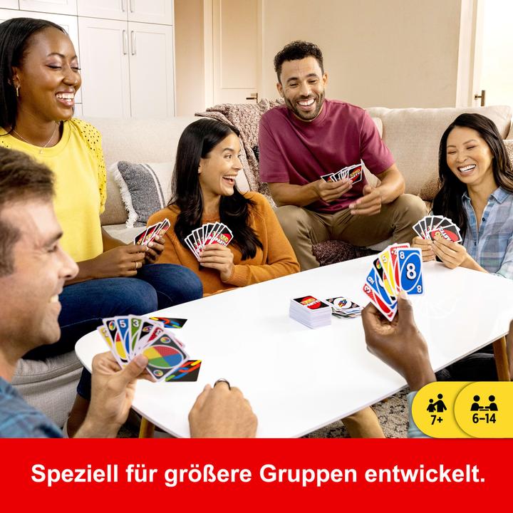 Actual product image Mattel Games UNO Party (English, Estonian, Hebrew, Latvian, Lithuanian, Russian, Ukrainian, 2 - 10 Players)