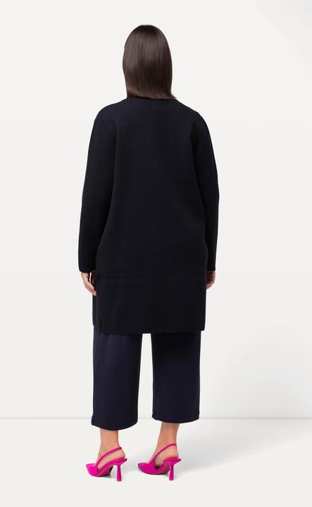 Immagine prodotto Ulla Popken Cardigan lungo in maglia double face con collo con risvolti (46, 48)