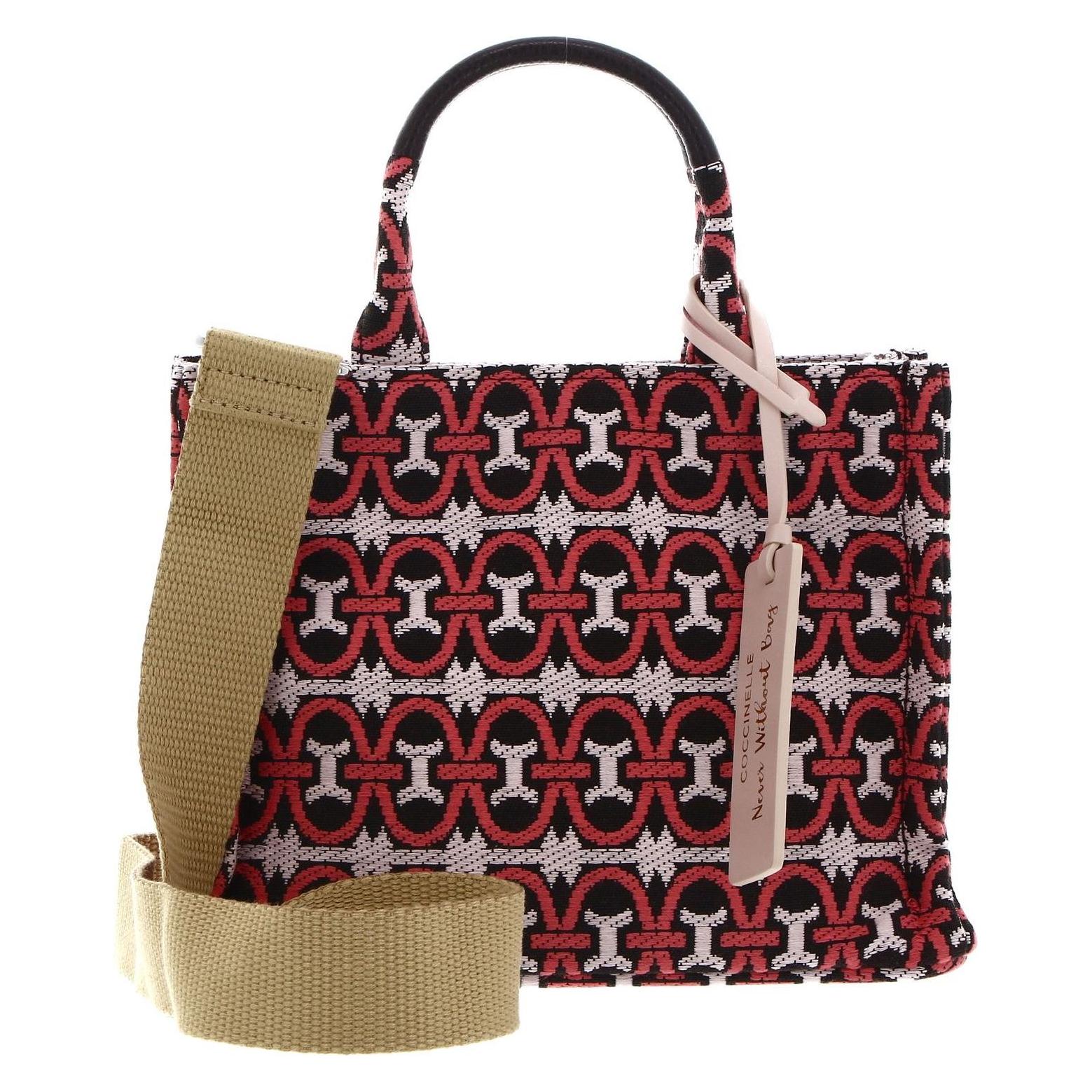 Coccinelle, Damen, Handtasche, Never Without Bag Jacquar Handbag, Rot