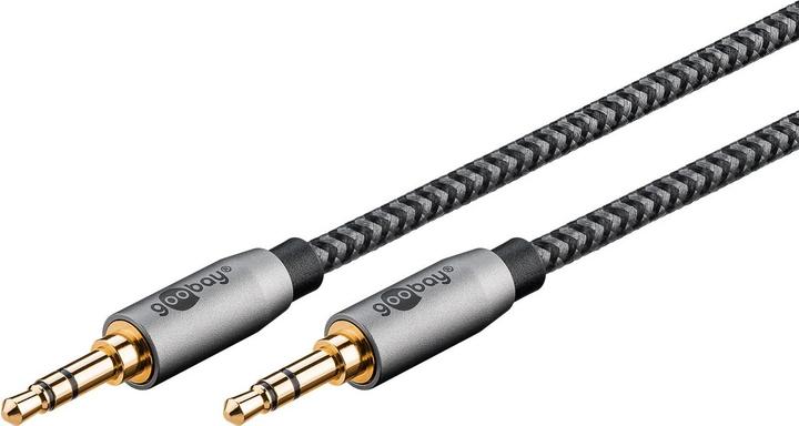 Actual product image Goobay Audio connection cable AUX, 3.5 mm stereo, 5 m, Sharkskin Grey (5 m, 3.5mm jack (AUX))