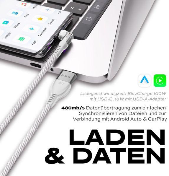 Image du produit Statik Câble 2 en 1 (2 m, USB 2.0, 100 W)