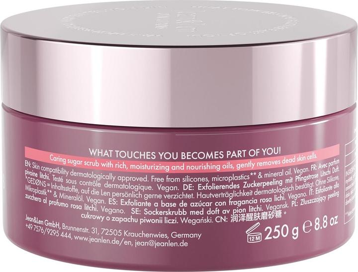 Actual product image Jean & Len Sugar Scrub Peony/Lychee, 250 g (200 ml)