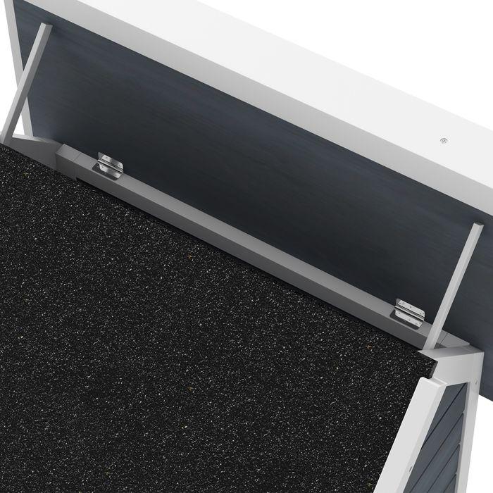 Image du produit Swisshandel24 Katzenhaus Holz, aufklappbar, Wetterfest, mit 3 Türen, Grau (Chat)