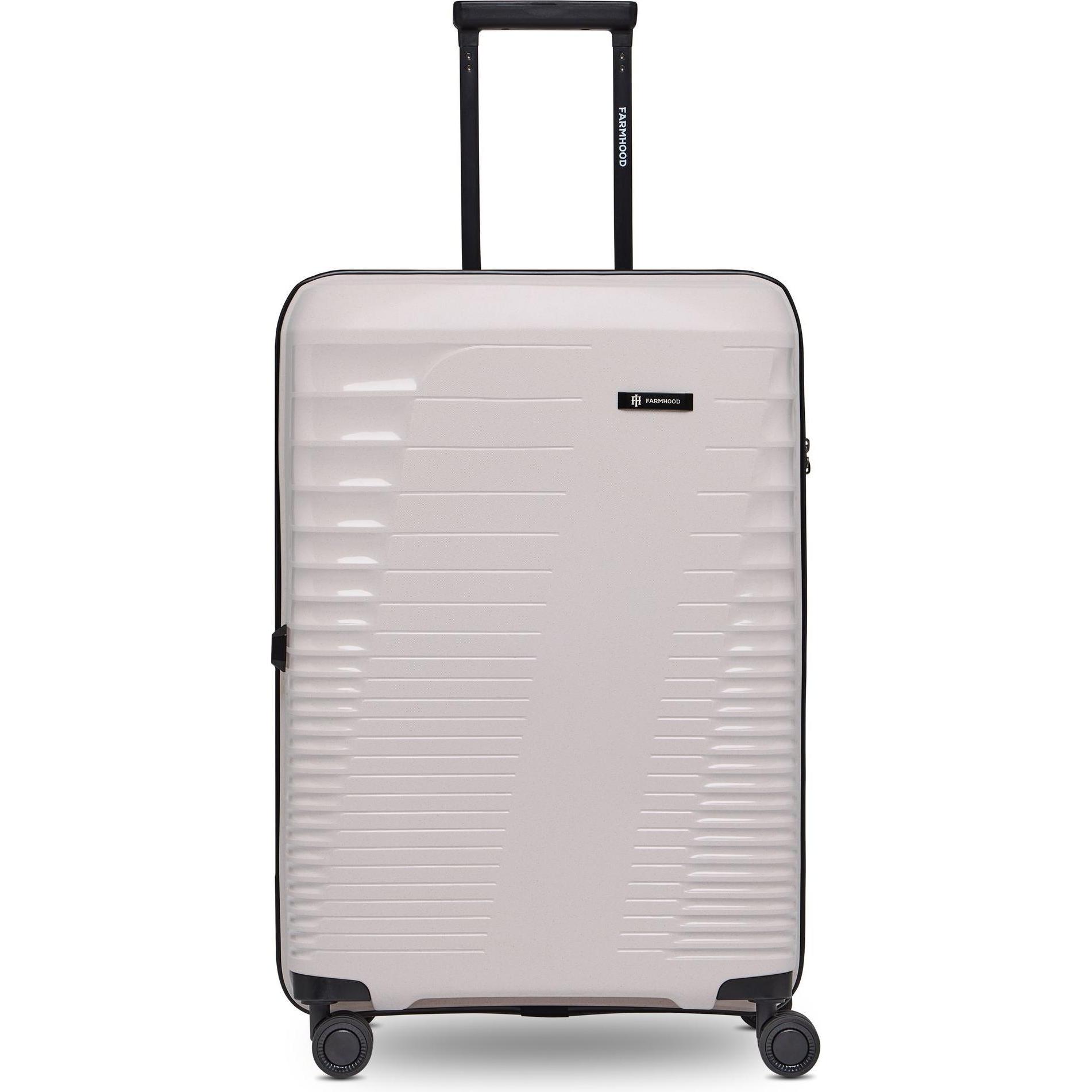 Farmhood, Koffer, Eco Edition 4 Rollen Trolley 67 cm mit Dehnfalte, Beige, (72 l, M (50 - 90l))