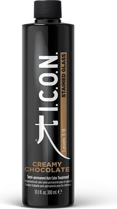 Actual product image I.C.O.N. STAINED GLASS CREAMY CHOCOLATE semi-permanent levels 3-8 300 (3-8 Creamy Chocolate)