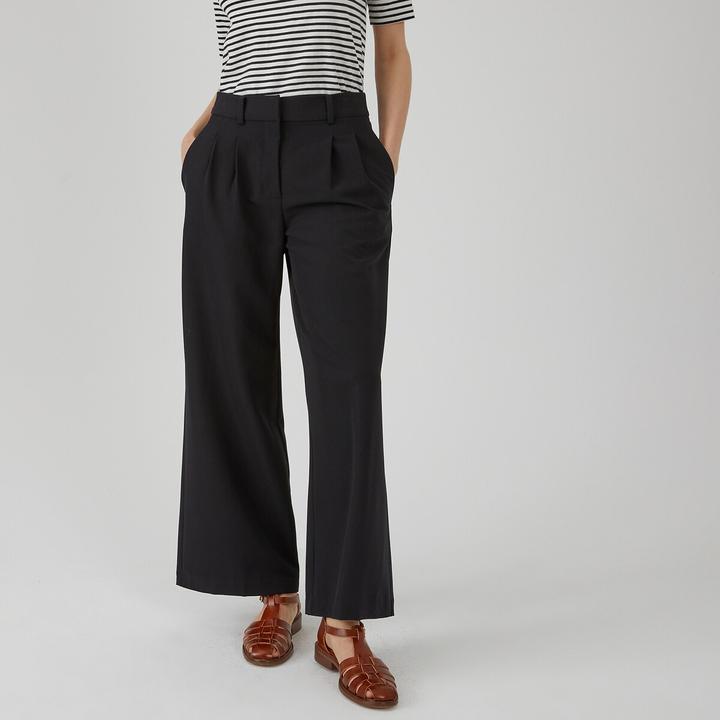 Actual product image La Redoute Collections Wide pleat trousers (48)