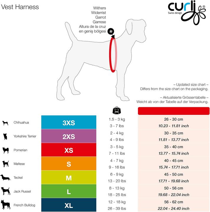 Immagine prodotto Curli Classic Vest Harness mit D-Ring Buckle inkl. DogFinder ID (S, Cane, Generale)