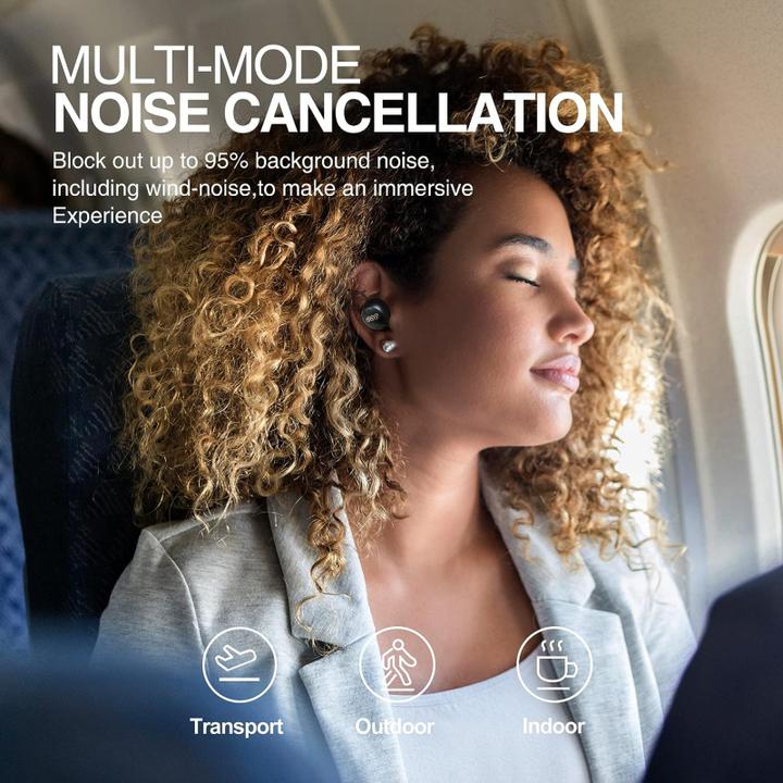 Produktbild QCY Wireless Earphones TWS HT07 ANC (black) (ANC, 32 h, Kabellos)