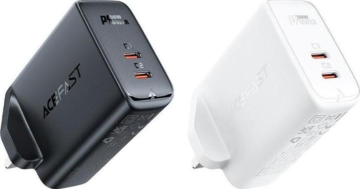 Produktbild Acefast GaN charger (UK plug) 2x USB Type C 50W, Power Delivery, PPS, Q3 3.0, AFC, FCP (A32 UK) (50 W)