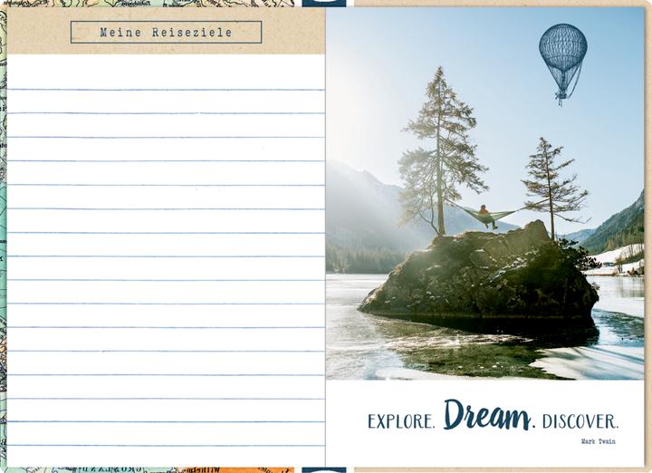 Actual product image Travel Diary Map (Plain, Hardcover)
