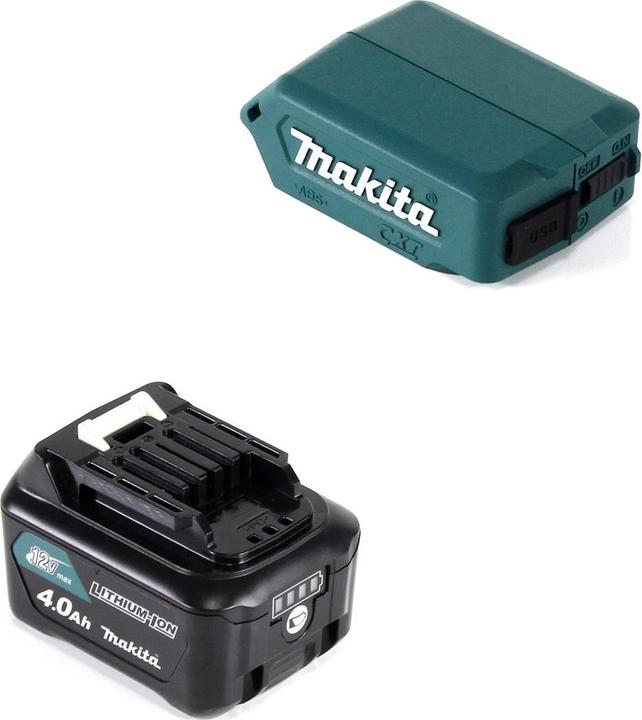 Produktbild Makita DEAADP08 M1 USB Adapter für 10,8V-12V Akkus + 4,0 Ah Akku ( 197406-2 ) (12 V)