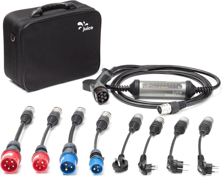Image du produit Juice Technology Juice Booster 2 UE Traveller Set (Type 2, 22 kW, 32 A, CEE16 bleu, CEE32 rouge, CEE 7/7, CEE32 bleu, CEI 23, CEE16 rouge, Type 13, BS 1363)