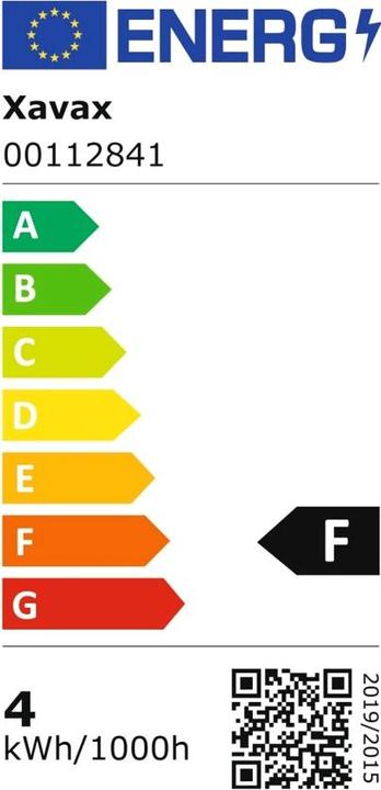 Energy Label Xavax LED Filament, E14, 400lm Replaces 35W, Windblast Candle, Amber, Warm White (E14, 400 lm, 1 x)