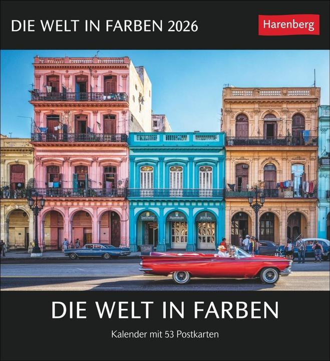 Harenberg Die Welt in Farben Postkartenkalender 2026 - Kalender mit 53 Postkarten (Couverture rigide, Allemand)