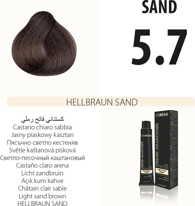 Produktbild FemMas 5.7) Haarfarbe Hellbraun Sand 100ml (Hellbraun Sand)