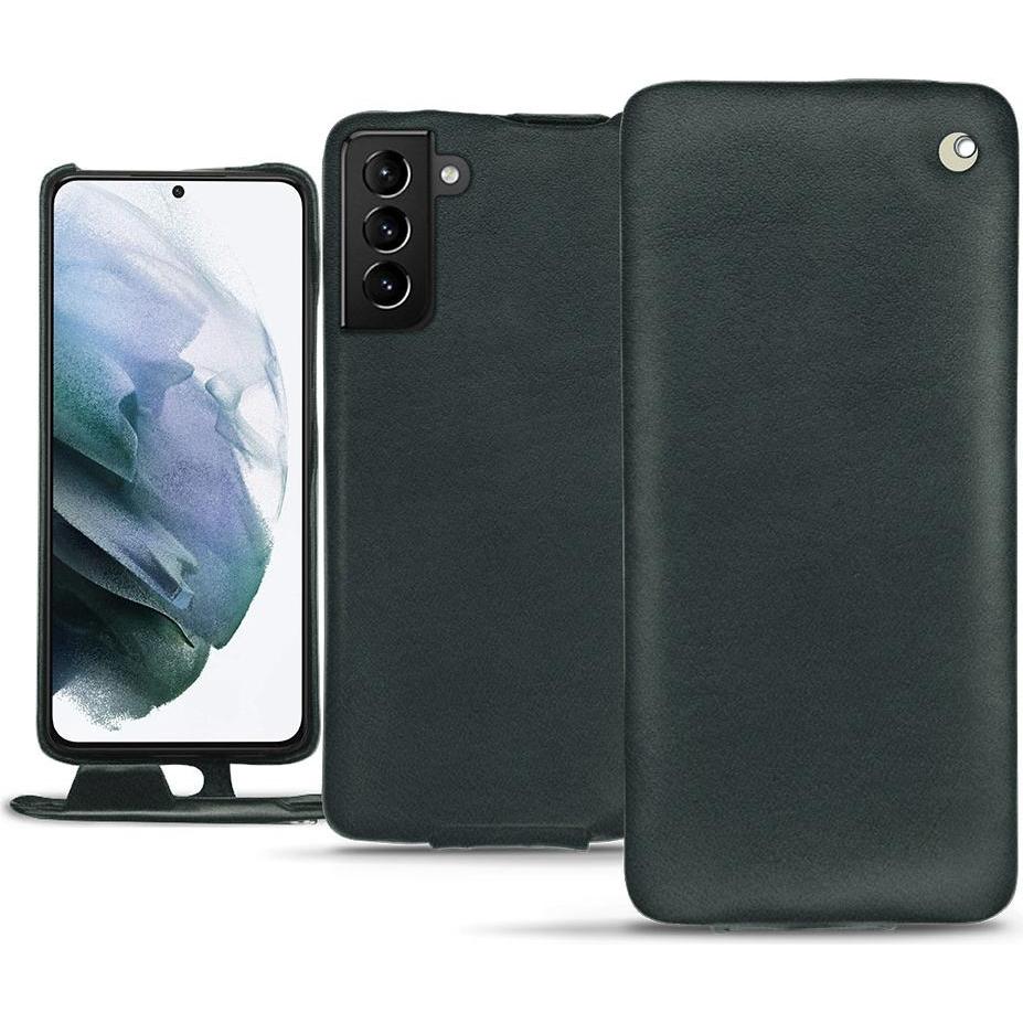 Noreve Lederschutzhülle vertikal (Samsung Galaxy S21+), Smartphone Hülle, Blau