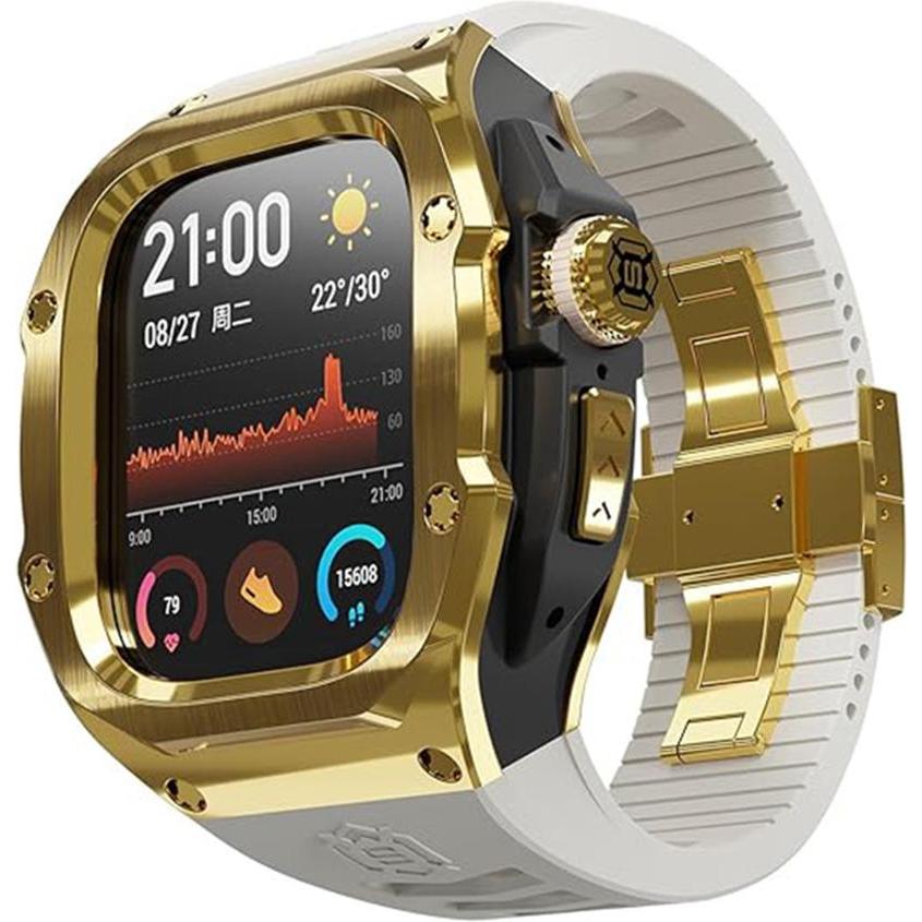 Shellbox - Waterproof IP68 + Watchband - Apple Watch Ultra / Ultra 2 - Gold, Smartwatch Zubehör, Gold