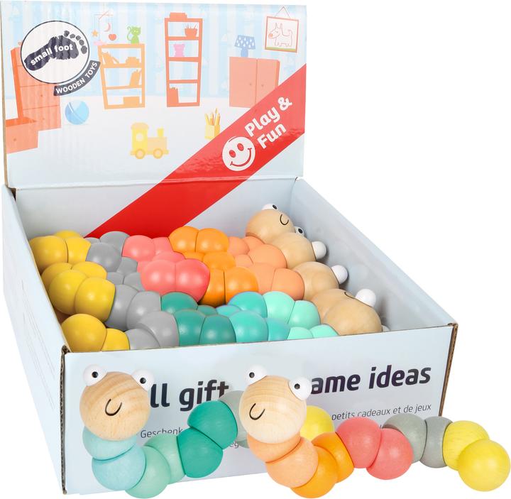 Actual product image small foot Display motor skills toy caterpillar pastel