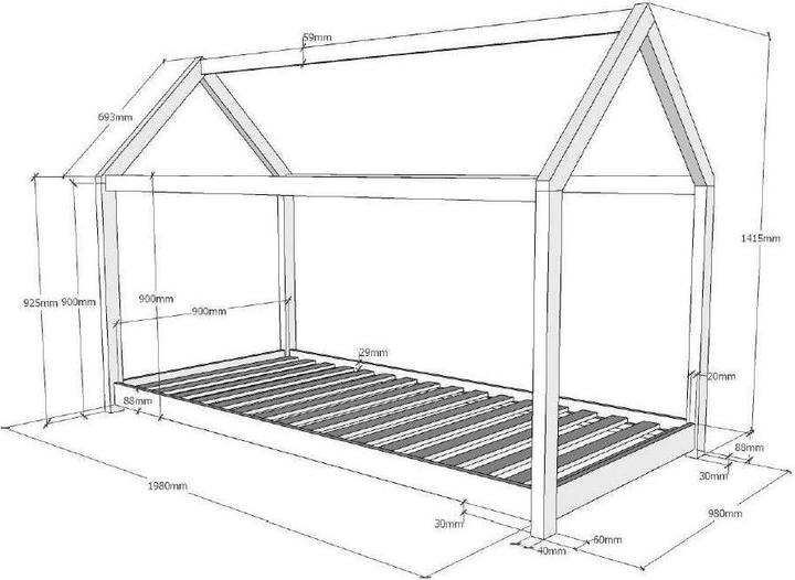 Immagine prodotto Vipack Casa letto Cabane (90 x 200 cm)