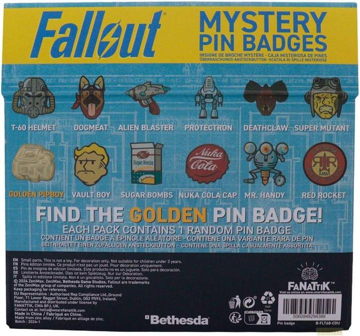 Image du produit Fanattik Fallout Pin's Display Mystery Pin Badge (12)