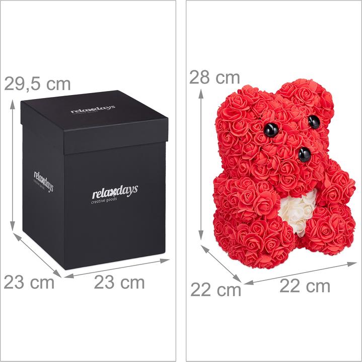 Immagine prodotto Relaxdays Rosen-Teddybär (28 cm)