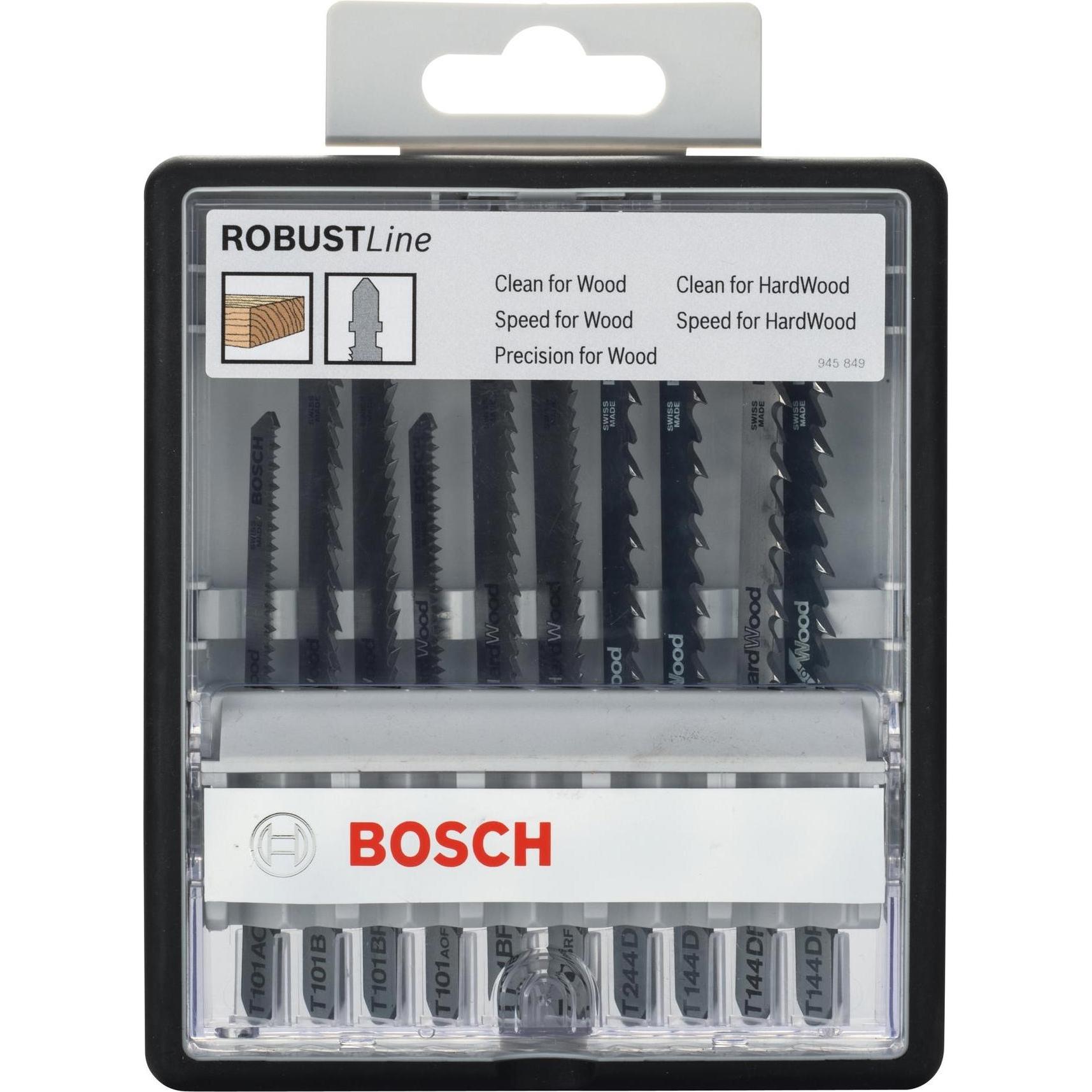 Thumbnail - Bosch Professional Zubehör, Sägeblatt, 10-tlg. Stichsägeblatt-Set Wood, Robust Line, T-Schaft
