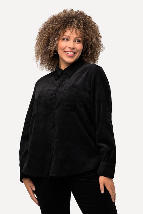 Immagine prodotto Ulla Popken Camicia in velluto a costine con collo da camicia e maniche lunghe (50, 52)