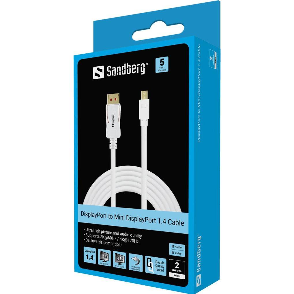 Thumbnail - Sandberg DisplayPort — Mini DisplayPort (2 m, DisplayPort), Video Kabel