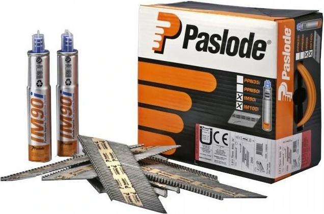 Actual product image Paslode Strip nail pack 3.1 x 90 mm, grooved, blank, 2500 pieces incl. 2 gas cartridges