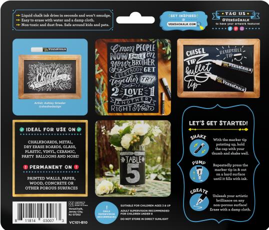 Produktbild VersaChalk - Weisse Flüssigkreide Marker 10er Set 5mm Spitze (Weiss, 5 mm, 10 x)