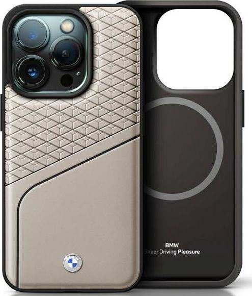 Actual product image BMW BMHMP16L23RDCLG iPhone 16 Pro 6.3" szary/grey hardcase Sign Leather Textured and Line MagSafe (Apple iPhone 16 Pro)