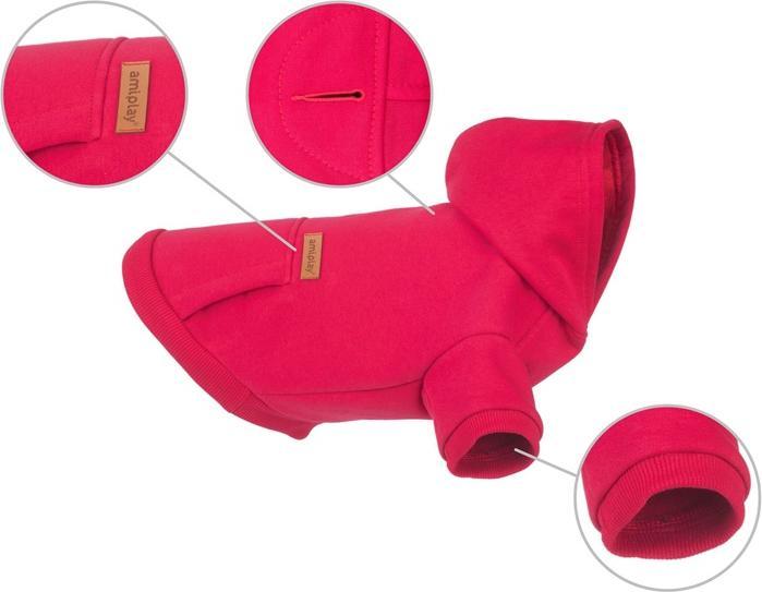 amiplay Hoodie Dog Yorkshire Texas 30cm Red (30, Hundepullover)