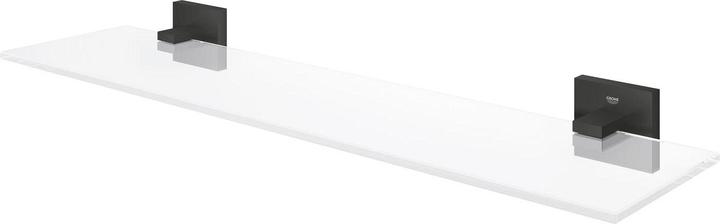 Actual product image Grohe Start Cube QuickFix glass shelf, glue or drill, matt black