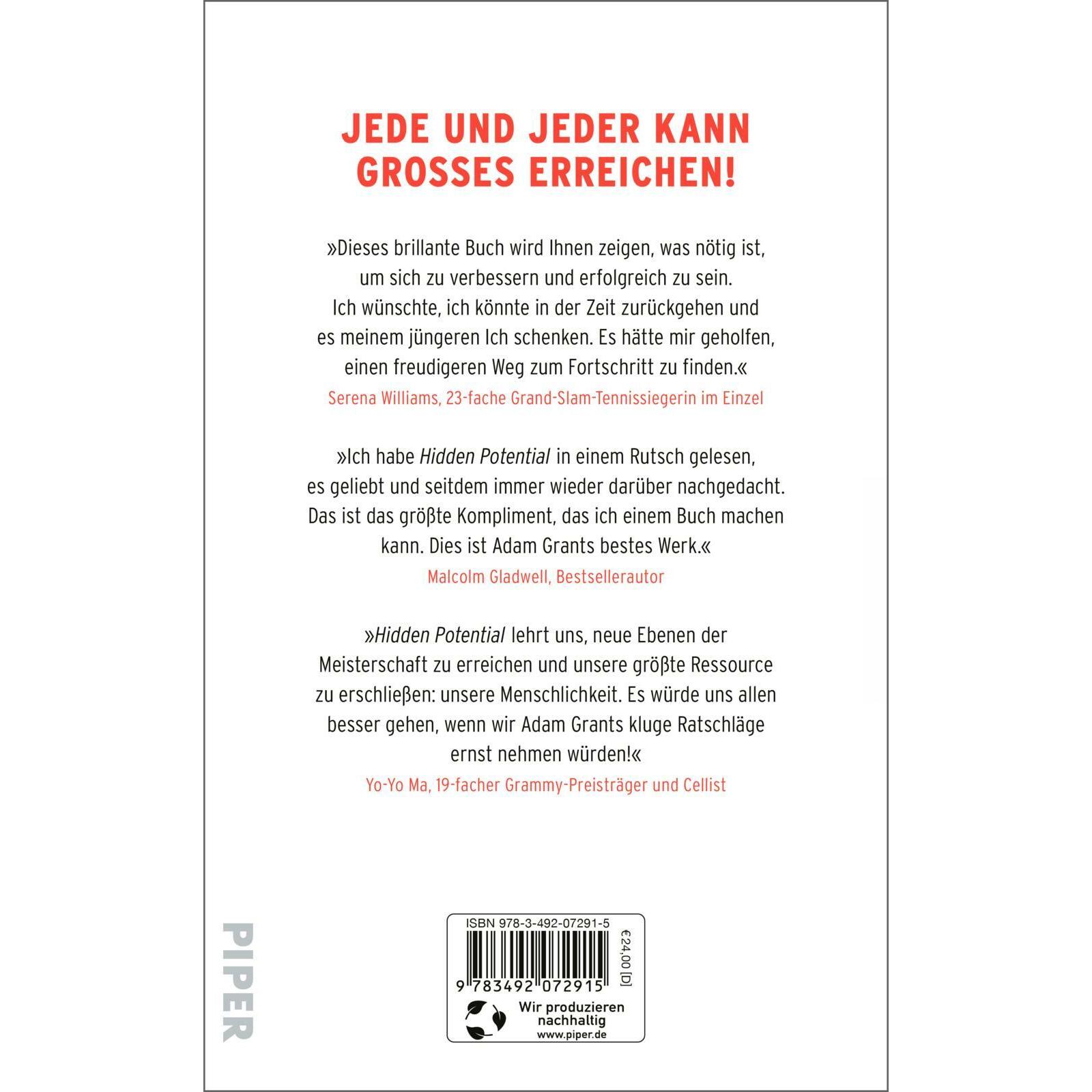 Thumbnail - Hidden Potential – Die Wissenschaft des Erfolgs, Ratgeber von Violeta Topalova, Marlene Fleissig, Adam Grant