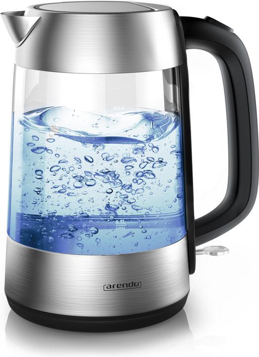 Produktbild Arendo Wasserkocher 1,7 l, 2200 W, Edelstahl & Glas, automatische Abschaltung, Kalkfilter, LED (1.70 l)