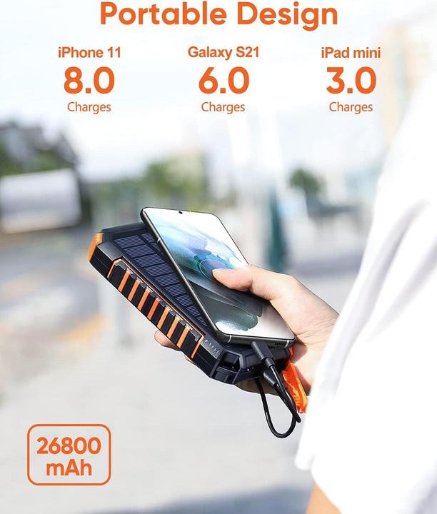 Actual product image Hiluckey Solar Powerbank (26800 mAh)