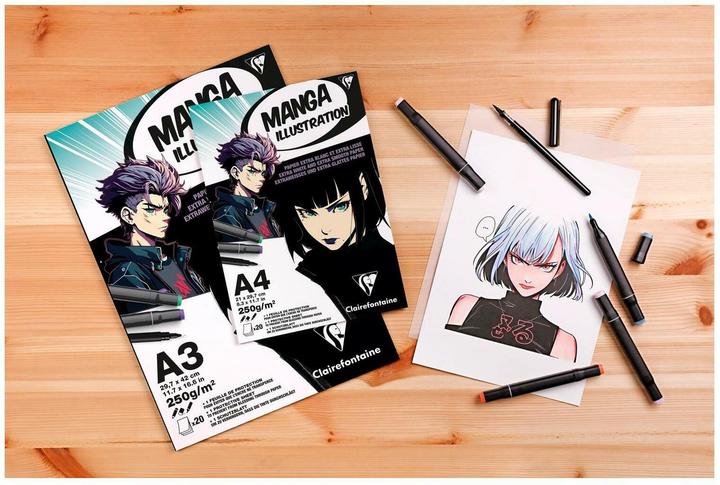 Image du produit Clairefontaine Bloc Illustration Manga 20F A4 250g (250 g/m²)