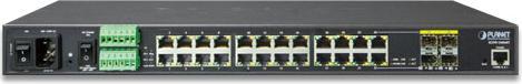 Produktbild Planet Industrial L2 Gigabit Managed Switch 24 Gigabit port 4 Shared SFP slots Rackmount (24 Ports)