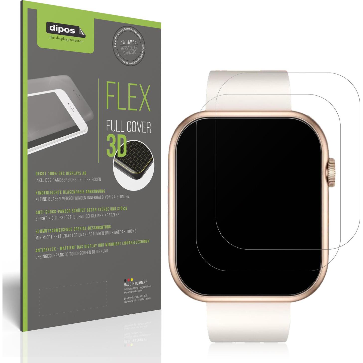 Dipos Full Cover Schutzfolie Matt, Smartwatch Schutzfolie, Transparent