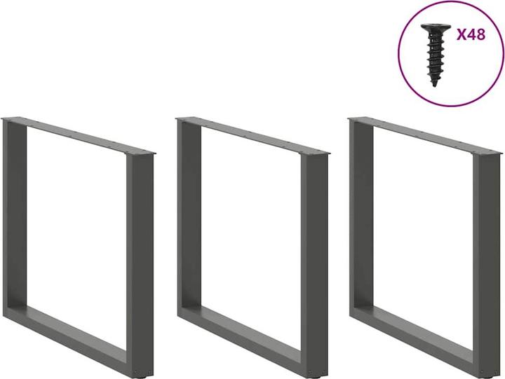 Immagine prodotto vidaXL Gambe per tavolino a U 2 pz. Gamba del tavolo in acciaio antracite 100x(72-73) cm
