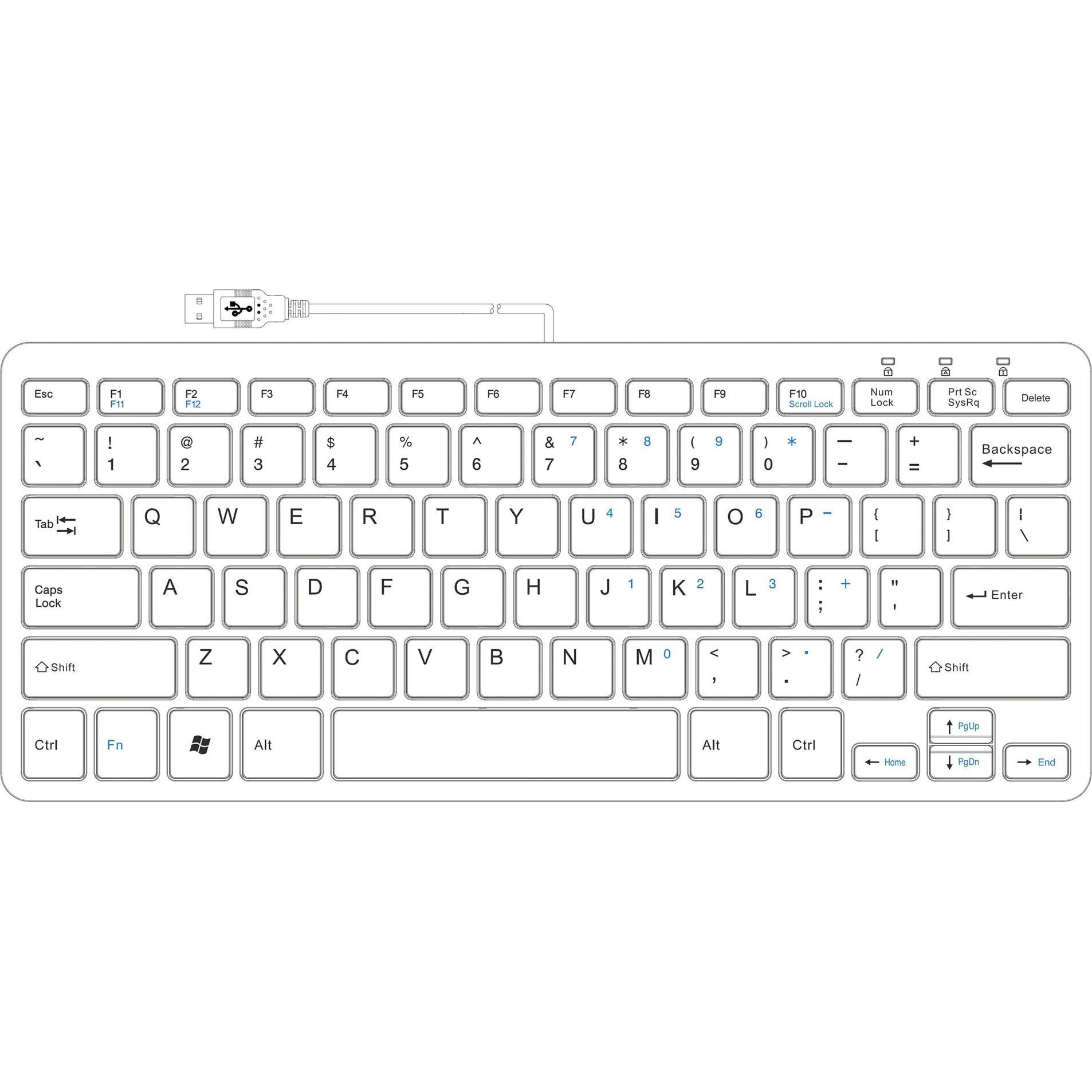 Thumbnail - R-Go Tools Ergo compact (US, Kabelgebunden), Tastatur, Schwarz