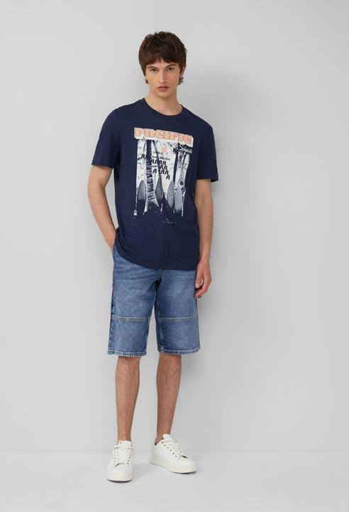 Actual product image S.Oliver T-Shirt Baumwoll-T-Shirt mit Frontprint und Flammgarnstruktur (M)