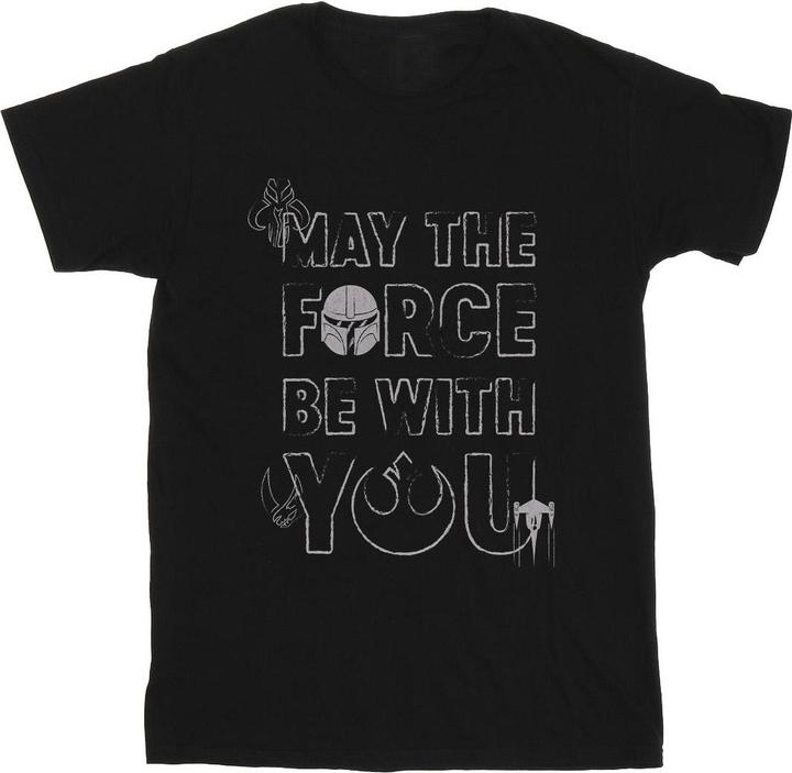 Actual product image Star Wars Mens The Mandalorian May The Force Mando T-Shirt (3XL)