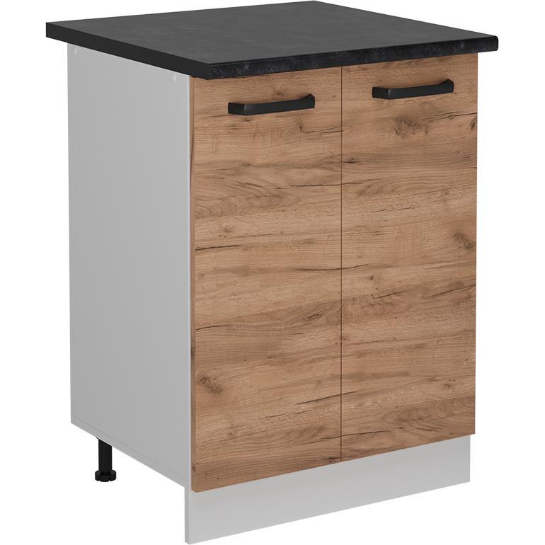 Vicco, Regal, Küchenunterschrank R-Line, Goldkraft Eiche/Weiss, 60 cm AP Anthrazit