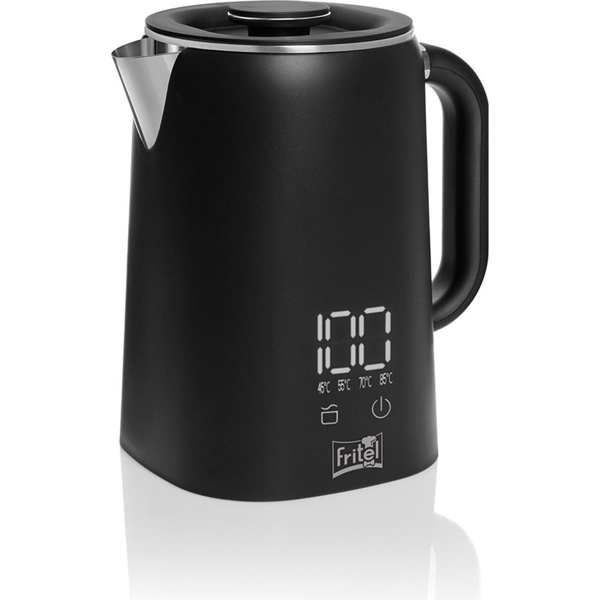Fritel Electric Kettle WK 2595, Wasserkocher, Schwarz, Silber